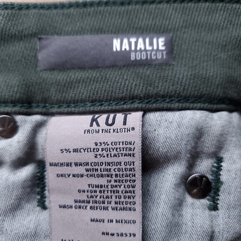 KUT from the Kloth Natalie Bootcut Jeans Women Size 6 Green Stretch Denim - Picture 7 of 8